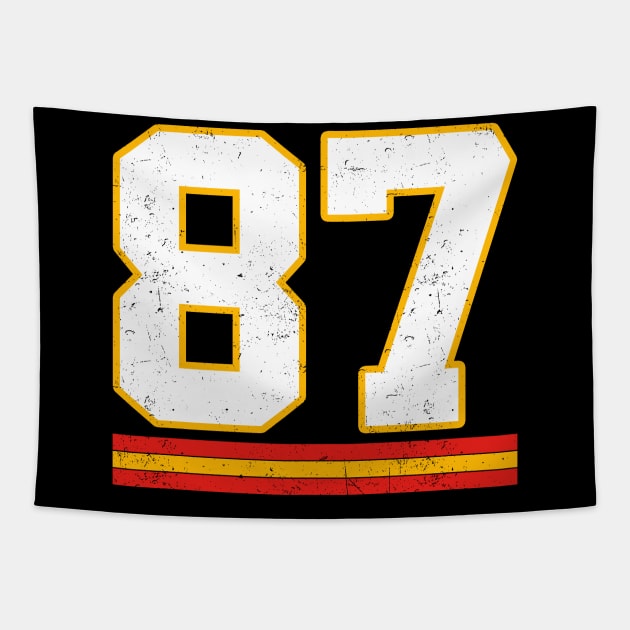 Number 87 Kansas City - Travis Kelce Tapestry by alujino