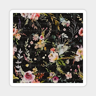 Boho Meadow Floral - Black Magnet