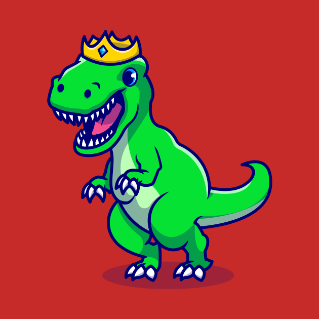 Cute Dino With Crown Cartoon by Catalyst Labs