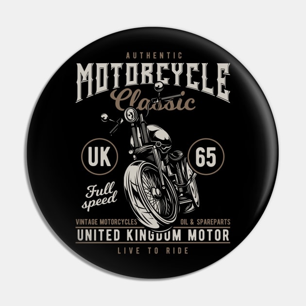 Ride Motorcycle Custom Classic Oldtimer Pin by gdimido
