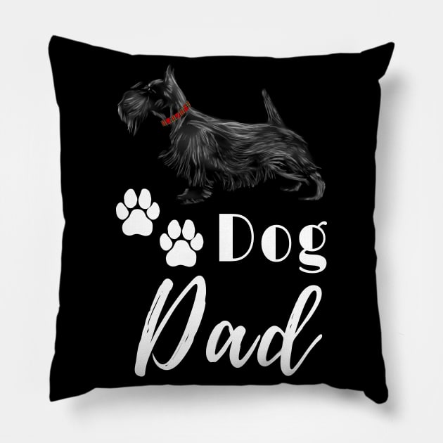 Scottish Terrier Scottie Dog Dad Pillow by macdonaldcreativestudios