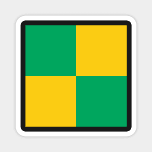 Norwich City Green and Yellow Checkered Fan Flag Magnet