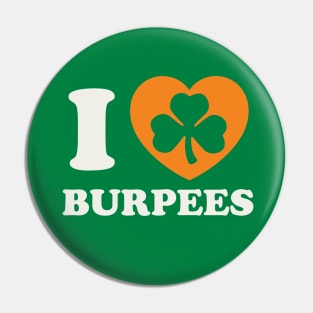 St Patricks Day Exercise Powerlighting Burpees Shamrock Pin