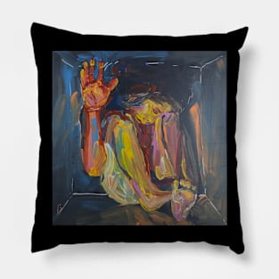 Colourful figurative nude in a box Pillow