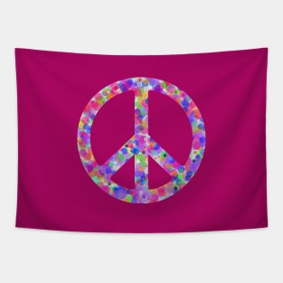 World Peace Sign Vibrant Art Graffiti Activist Tapestry