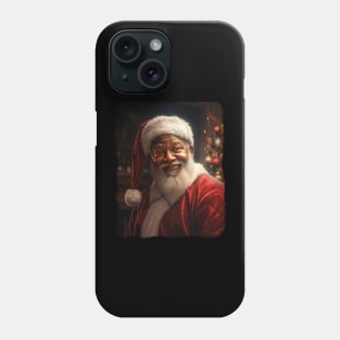 Black Santa realistic Phone Case