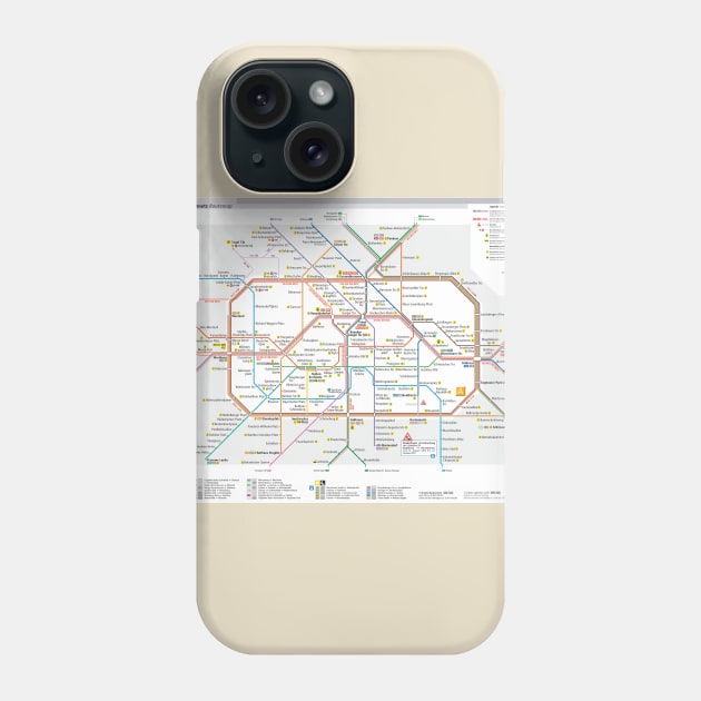 Berlin subway map Phone Case by Superfunky