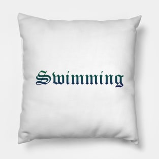 Swimming Gradient Text Pillow