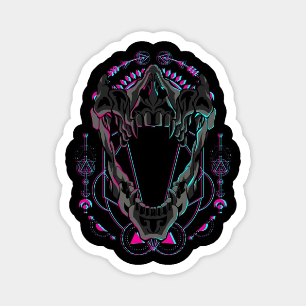 skull head glitch Magnet by SHINIGAMII