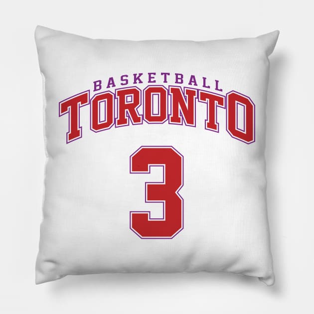 Toronto Basketball - Player Number 3 Pillow by Cemploex_Art