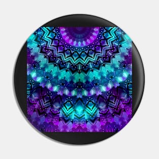 Celestial Midnight Mandala Half Pin