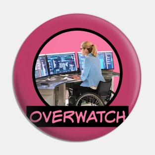 Overwatch - Felicity Smoak - Comic Book Text - Pink Pin