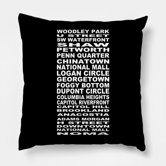 DC Neighborhoods Pillow by RockettGraph1cs