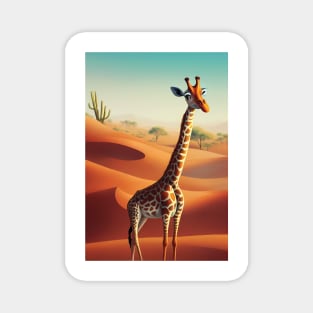 Giraffe in the Desert Magnet