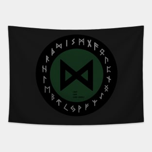 Green Dagaz Elder Futhark  | Viking Rune Symbol Tapestry