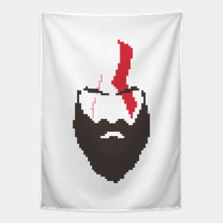 God of War - Kratos face (Pixelated #2) Tapestry