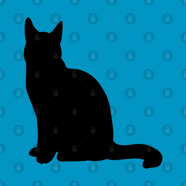 Black Cat Sitting Silhouette Vector Art Cut Out by taiche