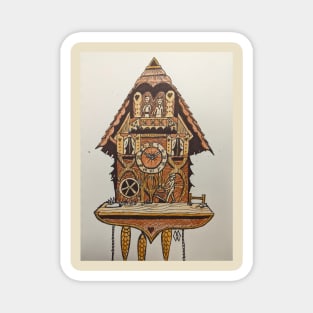 Cuckoo clock says it's time Magnet