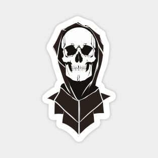 a hooded skull illustration Magnet