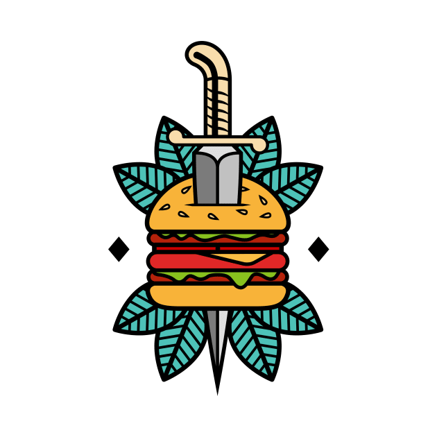 Burger Tattoo by Woah_Jonny