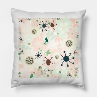 Cool Mint Spring Flower Pattern Pillow