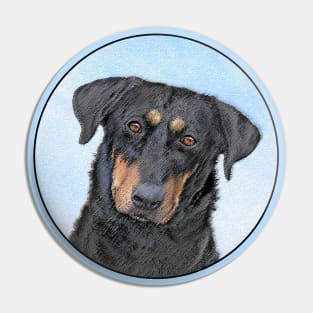 Beauceron Painting - Cute Original Dog Art Pin