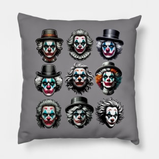 Clowncore Creepy Clown Club Pillow