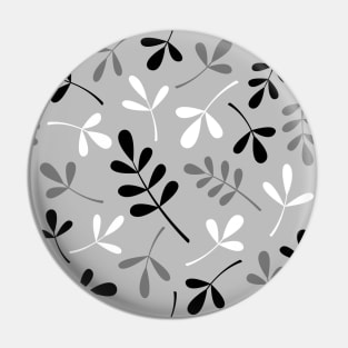 Assorted Leaf Silhouettes BW & Grays Pin