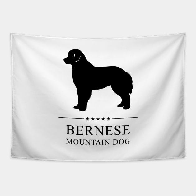 Bernese Mountain Dog Black Silhouette Tapestry by millersye