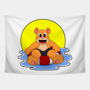 Bear at Swimming with Swim ring Tapestry