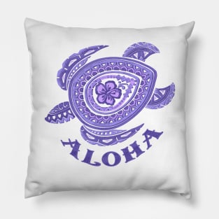 Aloha Purple Tribal Honu -4485 Pillow