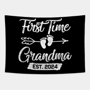 Womens First time Grandma 2024 Mothers Day Soon to be Grandma 2024 Tapestry