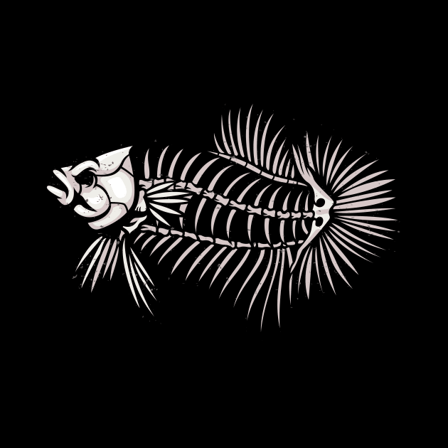 Betta Fish Skeleton Aquarium Fish Lover by Foxxy Merch