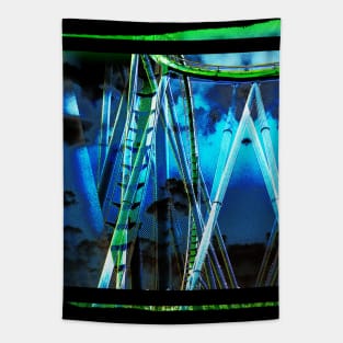 Comic Book Inspired Roller Coaster Photography Tapestry