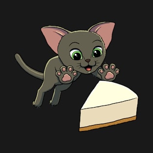 Oriental Shorthair Cat excited to eat Cheese Cake T-Shirt