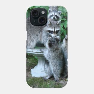 Raccoon Mom with 4 Kits Phone Case