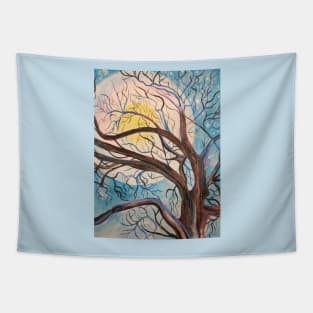 Blue Moon and stars Painting Tapestry