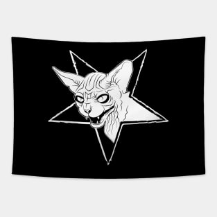 Sphynx Cat for Metalhead, Goth, Occultist, Satanist, Witch Tapestry