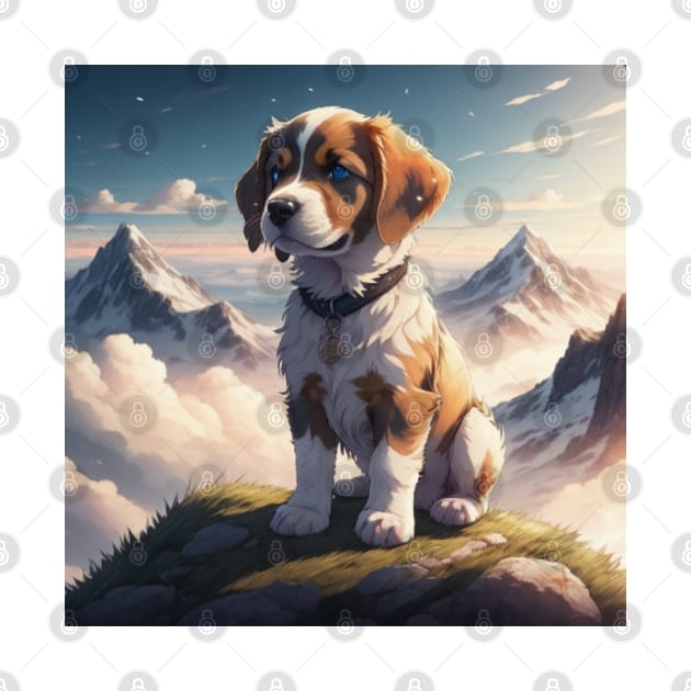 Cute dog on mountain by sell stuff cheap