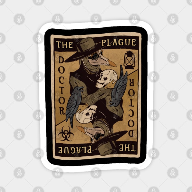 Gothic Steampunk Plague Doctor Tarot Card for Women and Men Magnet by Graphic Duster