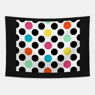 Cute Pastel Pink Orange Green Yellow Polka Dots Cute Bold Fun Pattern Tapestry