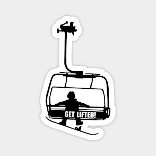 Get Lifted Ski/Snowboarding chairlift Silhouette Magnet