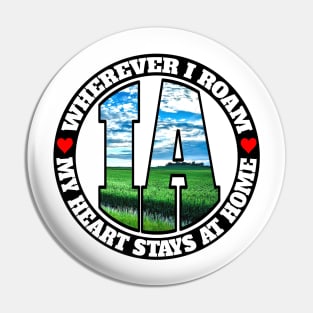 Heart Stays Home - Iowa Pin