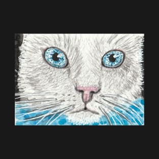 cute cat  face watercolor painting T-Shirt