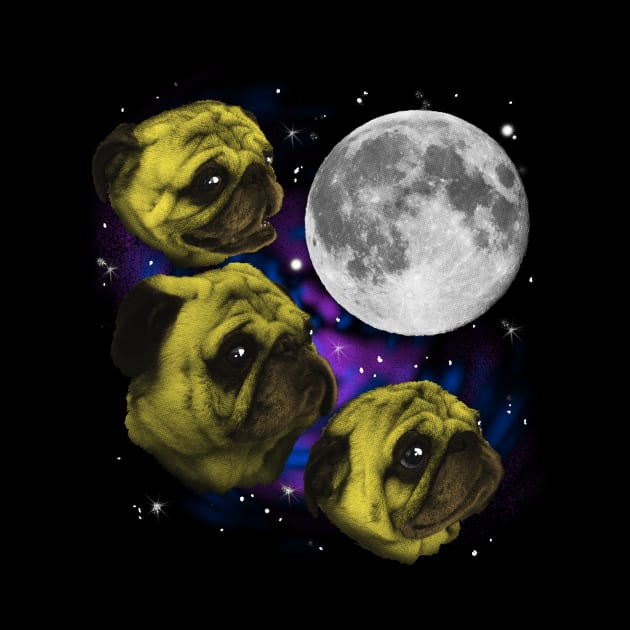 Three Pug Moon by blairjcampbell