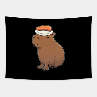 Capybara with Sashimi on its head Tapestry