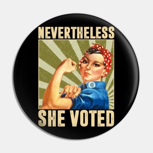 Nevertheless She Voted Feminist 2020 Pin