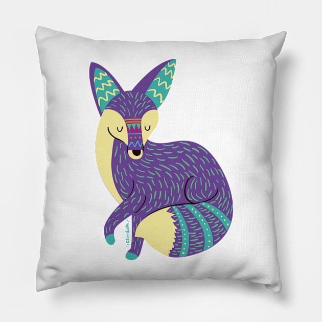 Zorro coyote Alebrije #2 Pillow by alinailustra