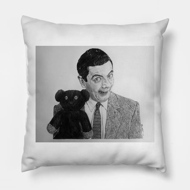 Mr Bean Pillow by BryanWhipple