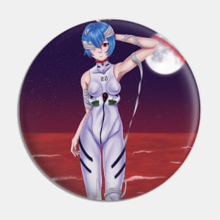 Rei Ayanami Bandage Background Jagged Pin